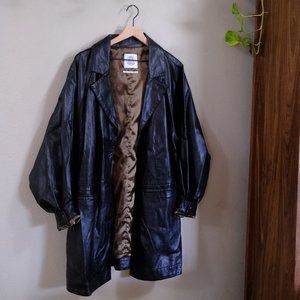 UO Nadia Faux Leather Car Coat